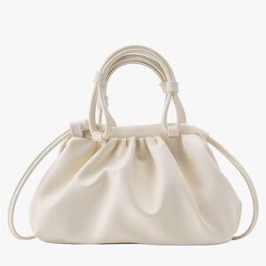 Cream Cloud Pouch Bag Dumpling Crossbody - Soft Leather